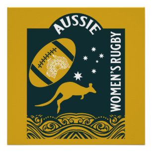 Poster Le sport de rugby féminin australien