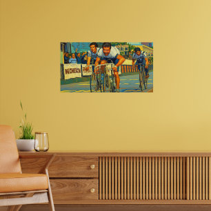 Poster Le Sprint à Trois Paris-Roubaix 1981 Peinture