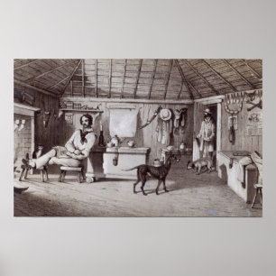 Poster Le squatter premier à la maison, c.1847