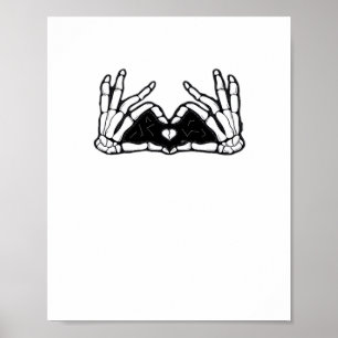 Poster Le Squelette Met La Tête D'Un Coeur