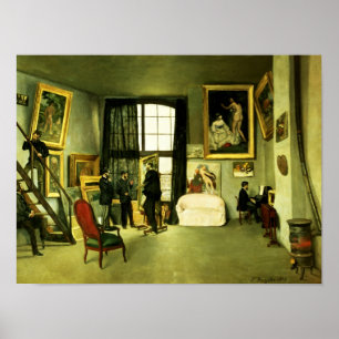 Poster Le studio de l'artiste, 1870