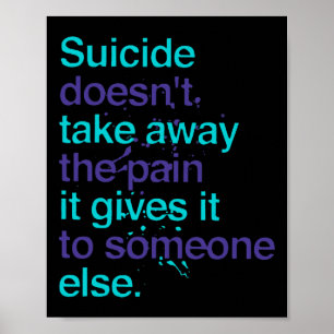 Poster Le suicide ne supprime pas la douleur de la santé