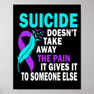 Poster Le suicide n'enlève pas la douleur qu'il inflige à