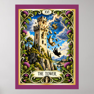 Poster Le Tarot du Chat de la Tour - Bouleversement et Ré