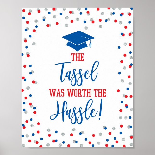 Poster Le Tassel valait la peine du panneau de graduation (Devant)