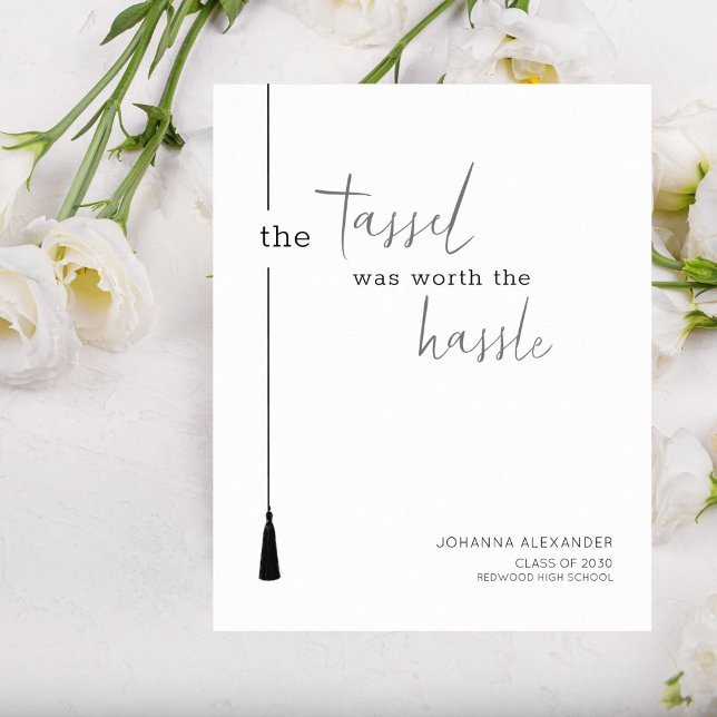 Poster Le Tassel Vaut La Peine De L'Affiche De Graduation (Turn Your Achievement into Art - Perfect for Proud Grads!)