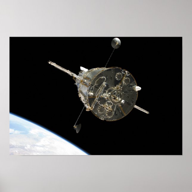 Poster Le télescope spatial Hubble en orbite au-dessus de (Devant)