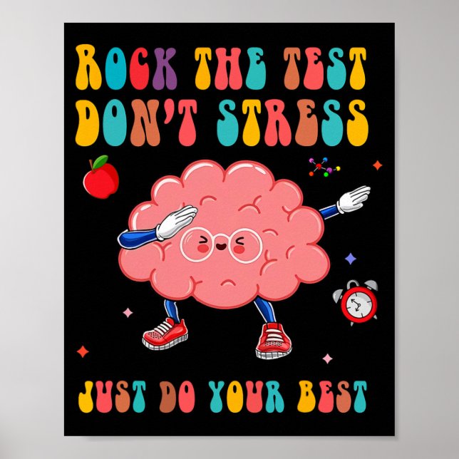 Poster Le test ne stresse pas le test de jour Enseignant  (Devant)