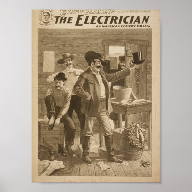 Poster Le Théâtre Vintage de l'électricien (Devant)