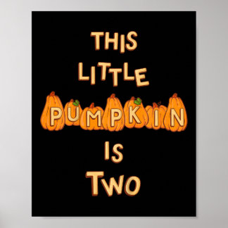 Poster Le thème Citrouille d'automne 2 anniversaire de En