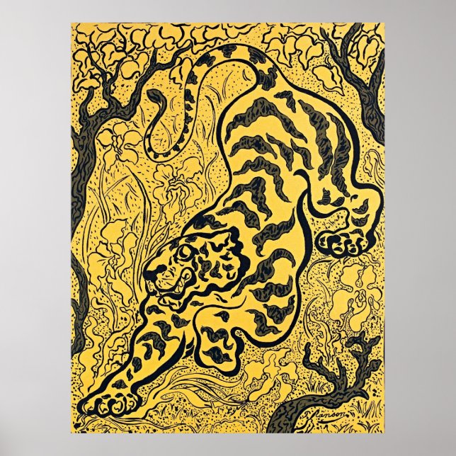 Poster Le tigre de Paul Ranson dans la jungle - Art rétro (Devant)