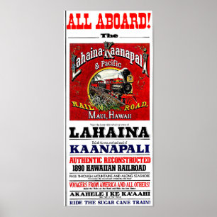 Poster Le train de canne à sucre avec des locomotives de