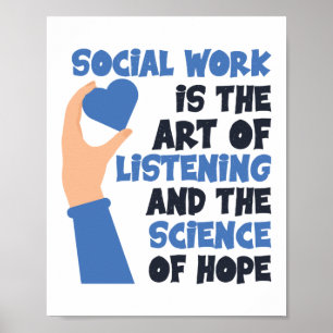 Poster Le Travail Social Est L'Art D'Écouter
