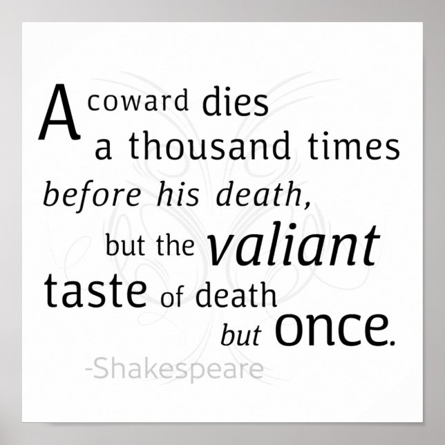 Poster Le Valiant meurt mais une fois Shakespeare (Devant)