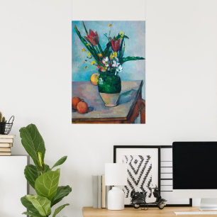 Poster Le Vase des Tulipes par Paul Cezanne