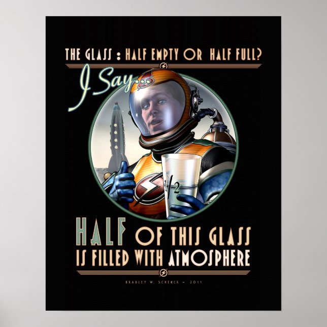 Poster Le verre : moitié plein d'atmosphère (16x20") (Devant)