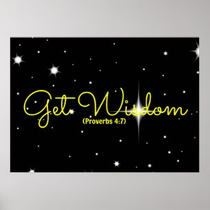 Poster Le vers de bible de proverbes obtiennent Widsom