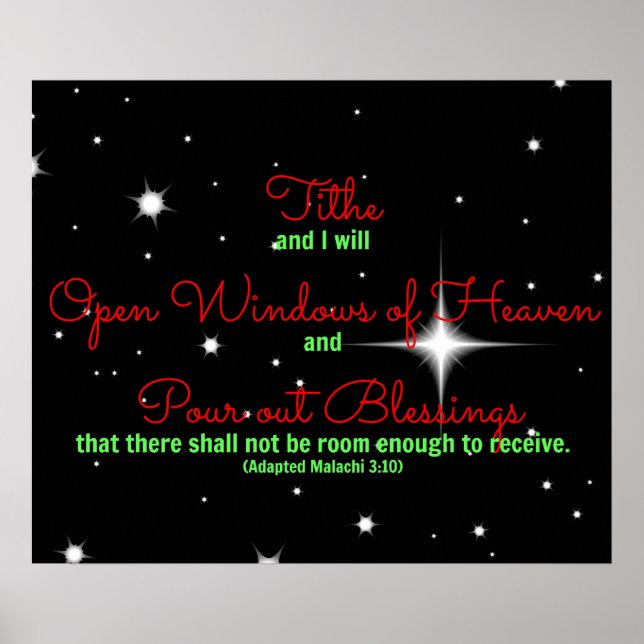 Poster Le verset de la Bible de Malachi Tithe et moi ouvr (Devant)