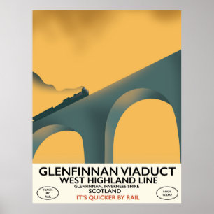 Poster Le viaduc de Glenfinnan en Écosse.