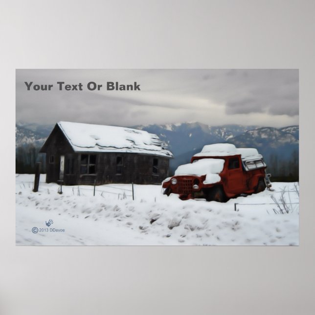 Poster Le vieux camion rouge (Devant)
