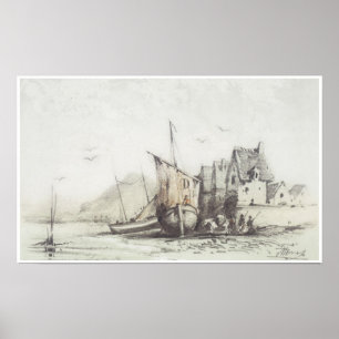 Poster Le vieux quart de "Le Pollet" de Dieppe, 1856-57
