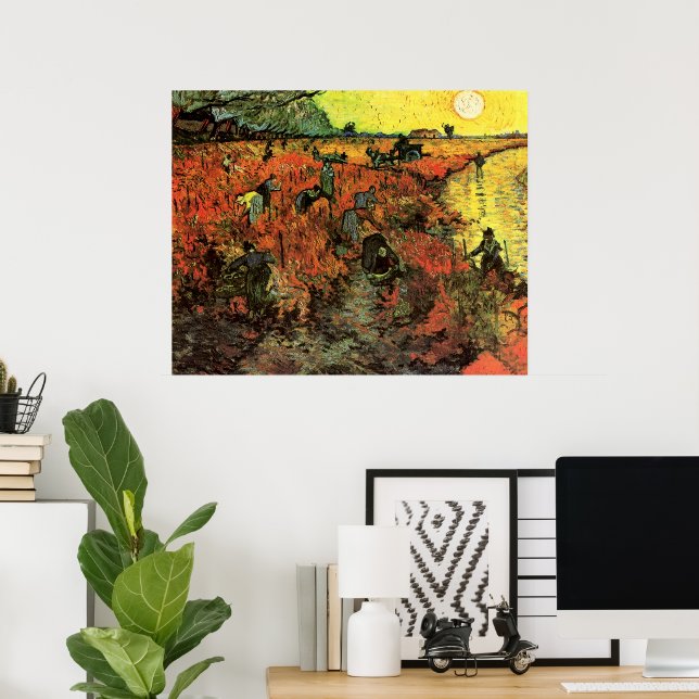 Poster Le vignoble rouge par Vincent van Gogh (Bureau à domicile)