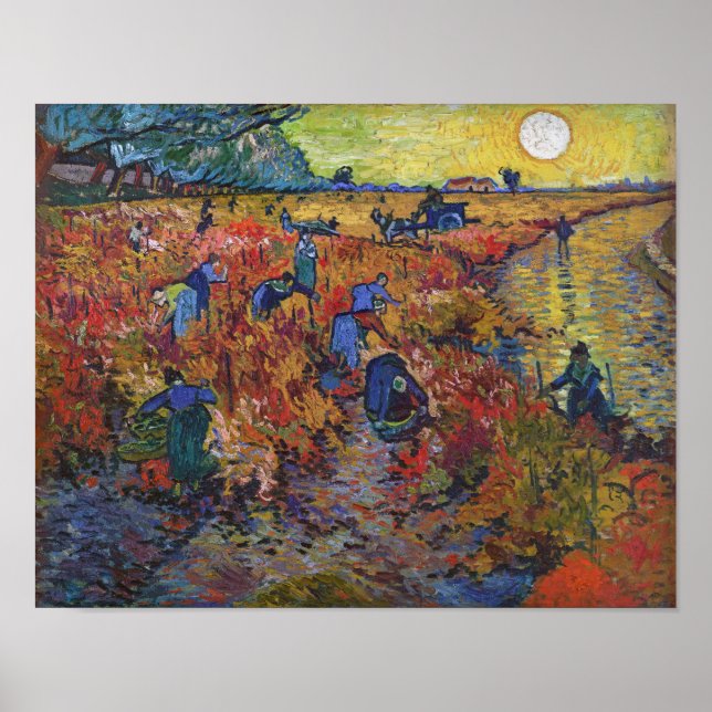 Poster Le vignoble rouge | Vincent van Gogh | (Devant)