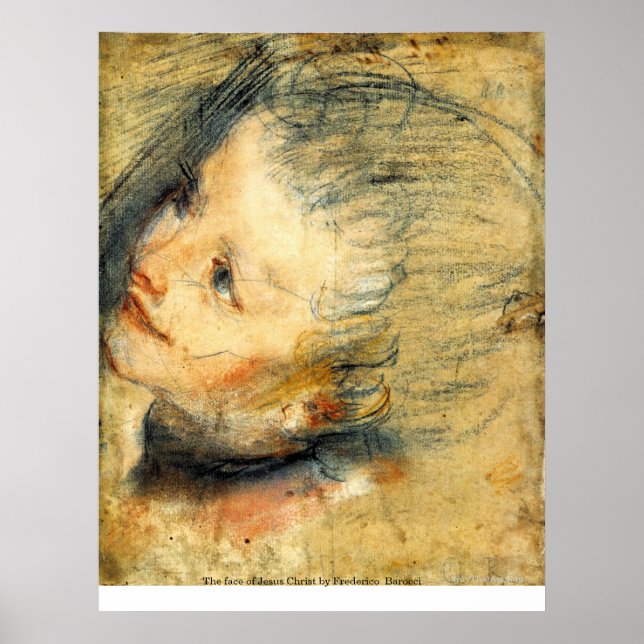Poster Le visage de Jésus Christ par Frederico Barocci (Devant)