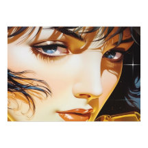 Le visage d'une jeune fille d'or
