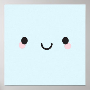 Poster Le visage heureux de Kawaii