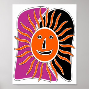Poster Le visage souriant du soleil