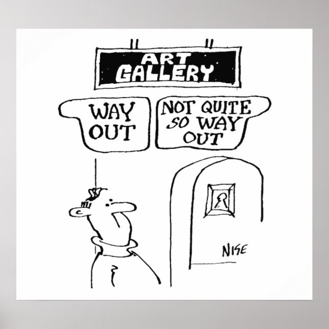 Poster Le visiteur est perplexe par les enseignes d'une g (Devant)