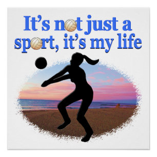 POSTER LE VOLLEYBALL INSPIRATIONNEL EST MON DESIGN DE VIE