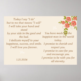 POSTER LE VOW MARIAGE S'AFFICHE DANS LA CONCEPTION FLORAL