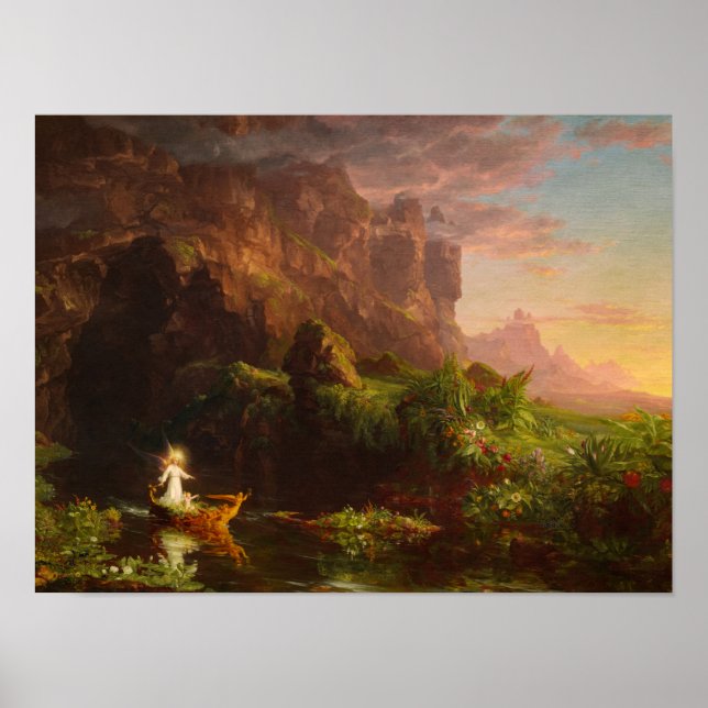 Poster Le voyage de la vie, Enfance, 1842 par Thomas Cole (Devant)