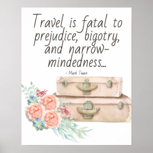 Poster Le voyage est un faux Mark Twain Citation