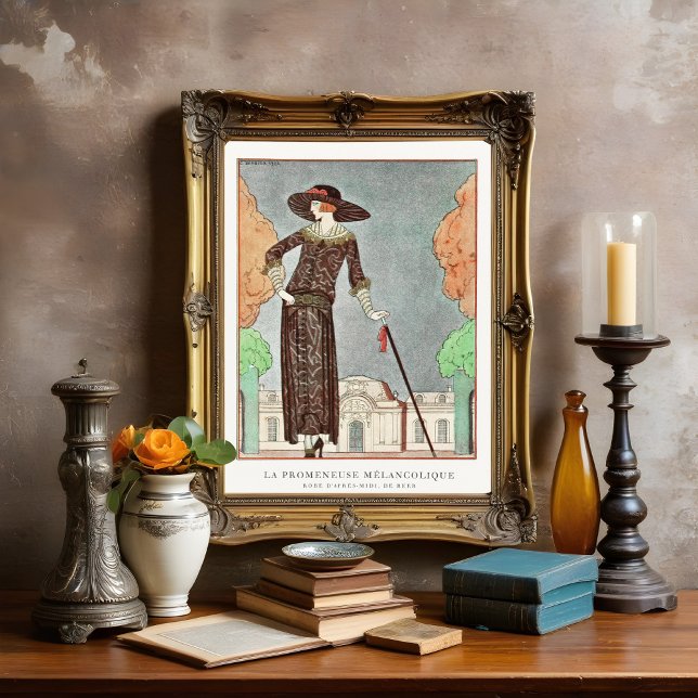 Poster Le Walker Melancholy par George Barbier (Créateur téléchargé)