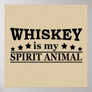 Poster le whisky est mon animal spirituel