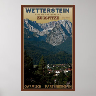 Poster Le Zugspitze au-dessus de Garmisch-Partenkirchen
