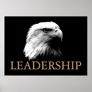 Poster Leadership inspiré de l'aigle noir et blanc