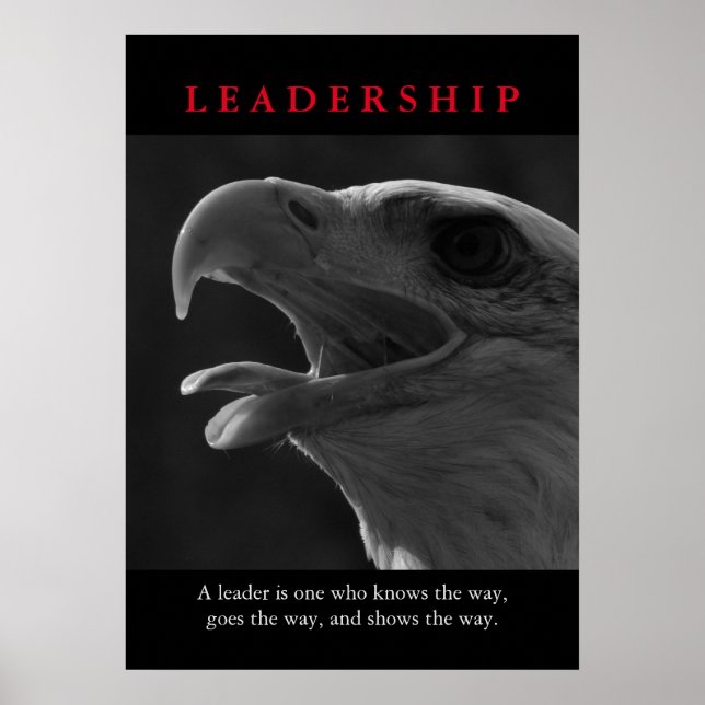 Poster Leadership motivationnel de l'aigle américain (Devant)