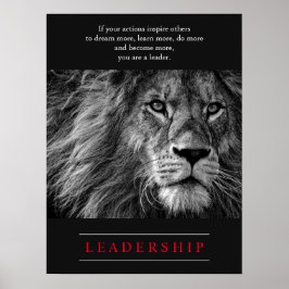 Poster Leadership motivationnel du lion