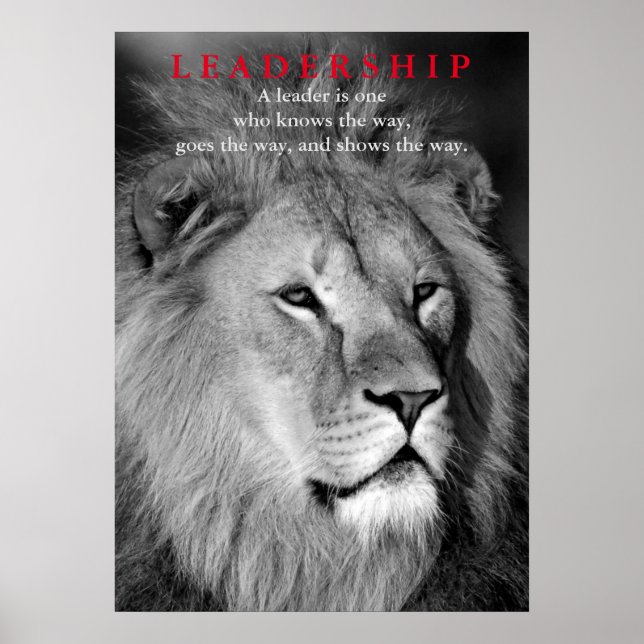Poster Leadership motivationnel Fierté de lion (Devant)