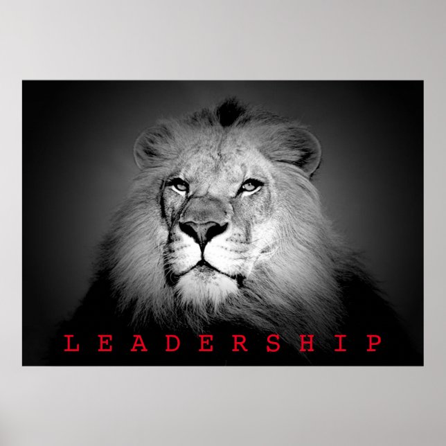 Poster Leadership motivationnel Roi Lion (Devant)