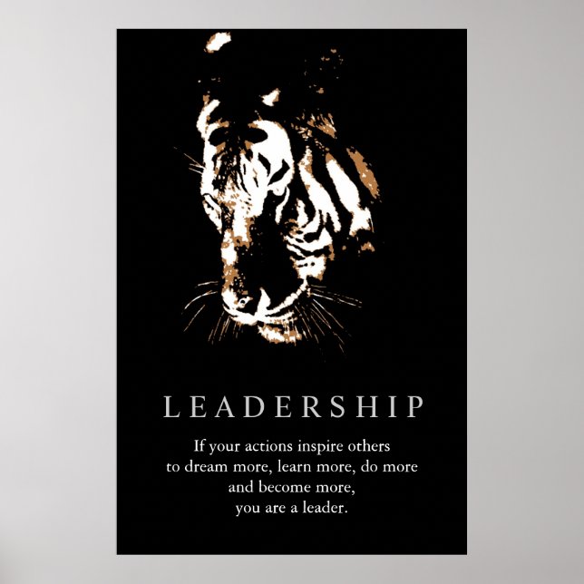 Poster Leadership motivationnel Tiger Pop Art (Devant)