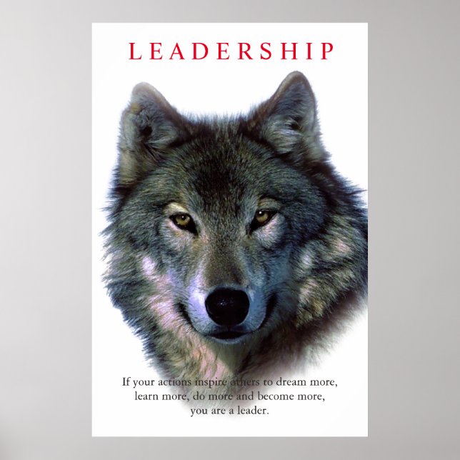 Poster Leadership motivationnel Wolf Eyes (Devant)