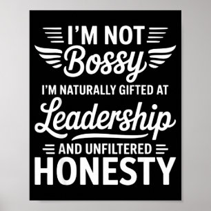 Poster Leadership sans patron et humour honnête pour homm