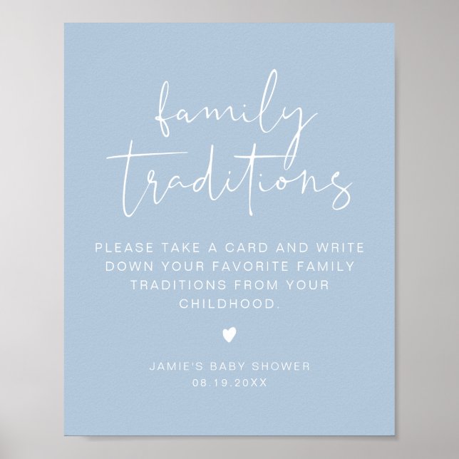 Poster LEAH Vibrant Pastel Baby shower des traditions fam (Devant)