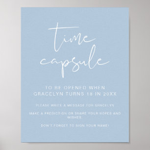 Poster LEAH Vibrant Pastel Blue Baby shower temps Capsule