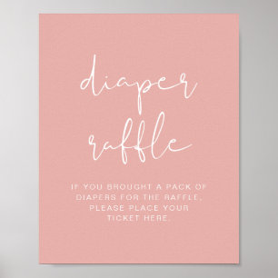 Poster LEAH Vibrant Pastel Blush Pink Diaper Jeu Raffle